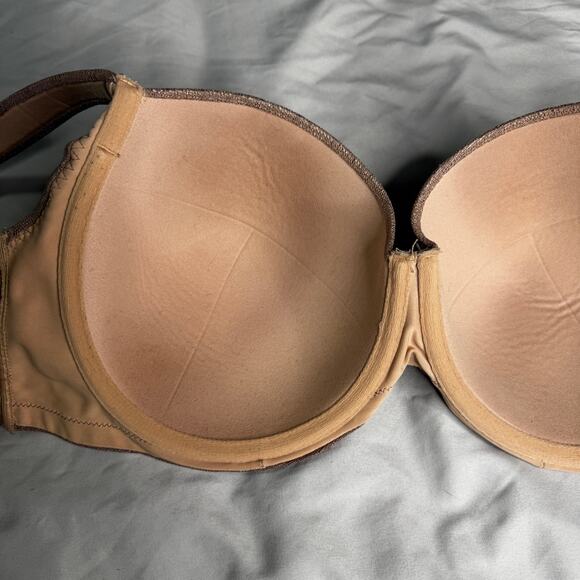 Soma Women's sz 38D Stunning Support Geo Lace Full Coverage Bra Brown/Dark Beige - Picture 6 of 8